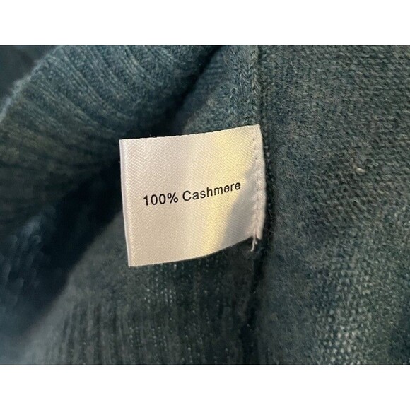 Cashmere Addiction Teal Cashmere Turtleneck Sweater Size Large - Picture 6 of 9